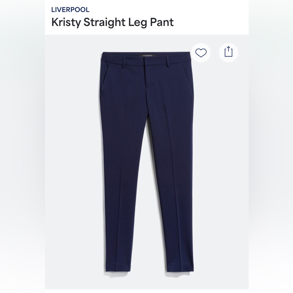 Navy blue Liverpool pants.